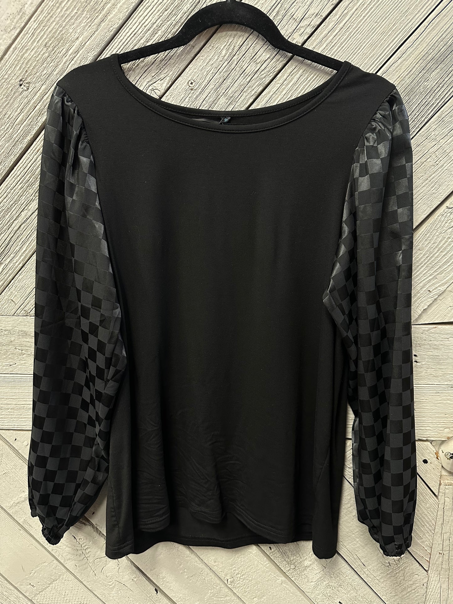 Checkered Sleeve Top