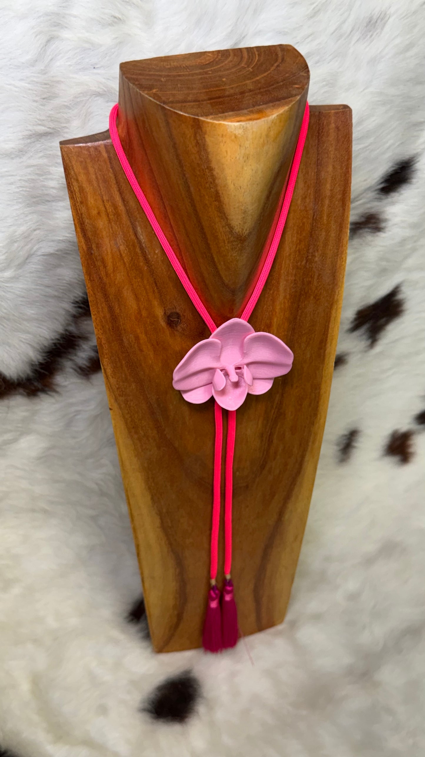 Pink Flower Adjustable Bolo