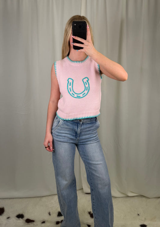 "Layla" Horseshoe Sweater Vest