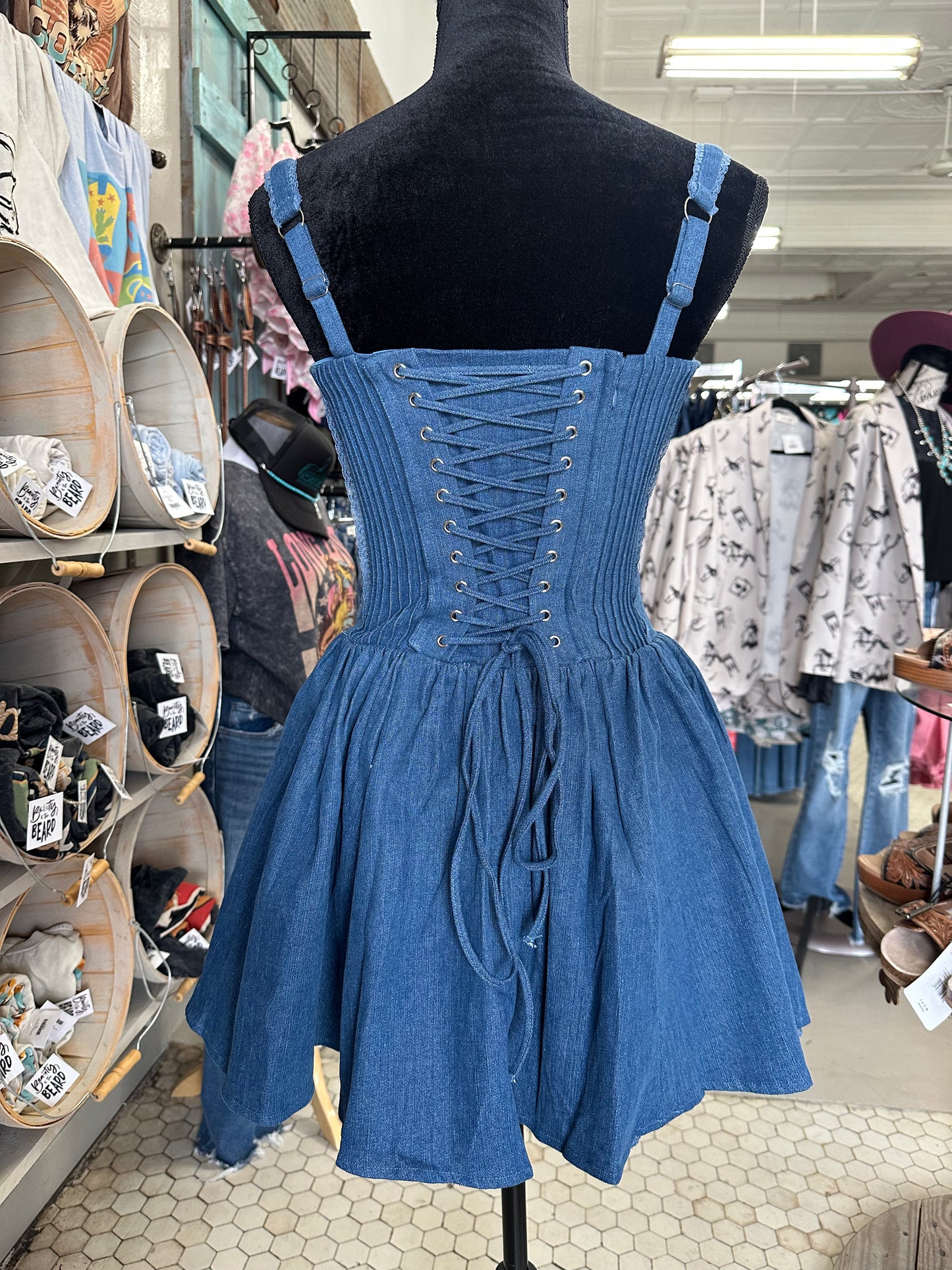 Denim Corset Mini Dress