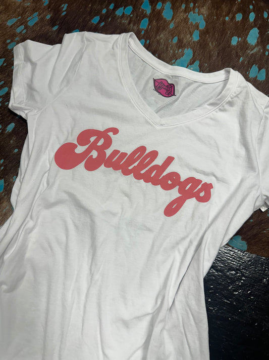 Bulldogs Pink Spirit V-Neck Tee