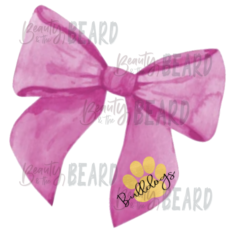 Pink Coquette Bulldog Bow Print