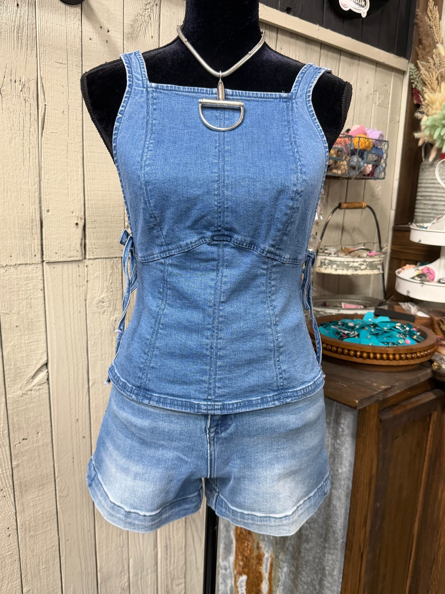 "Ashley" Denim Tied in Top