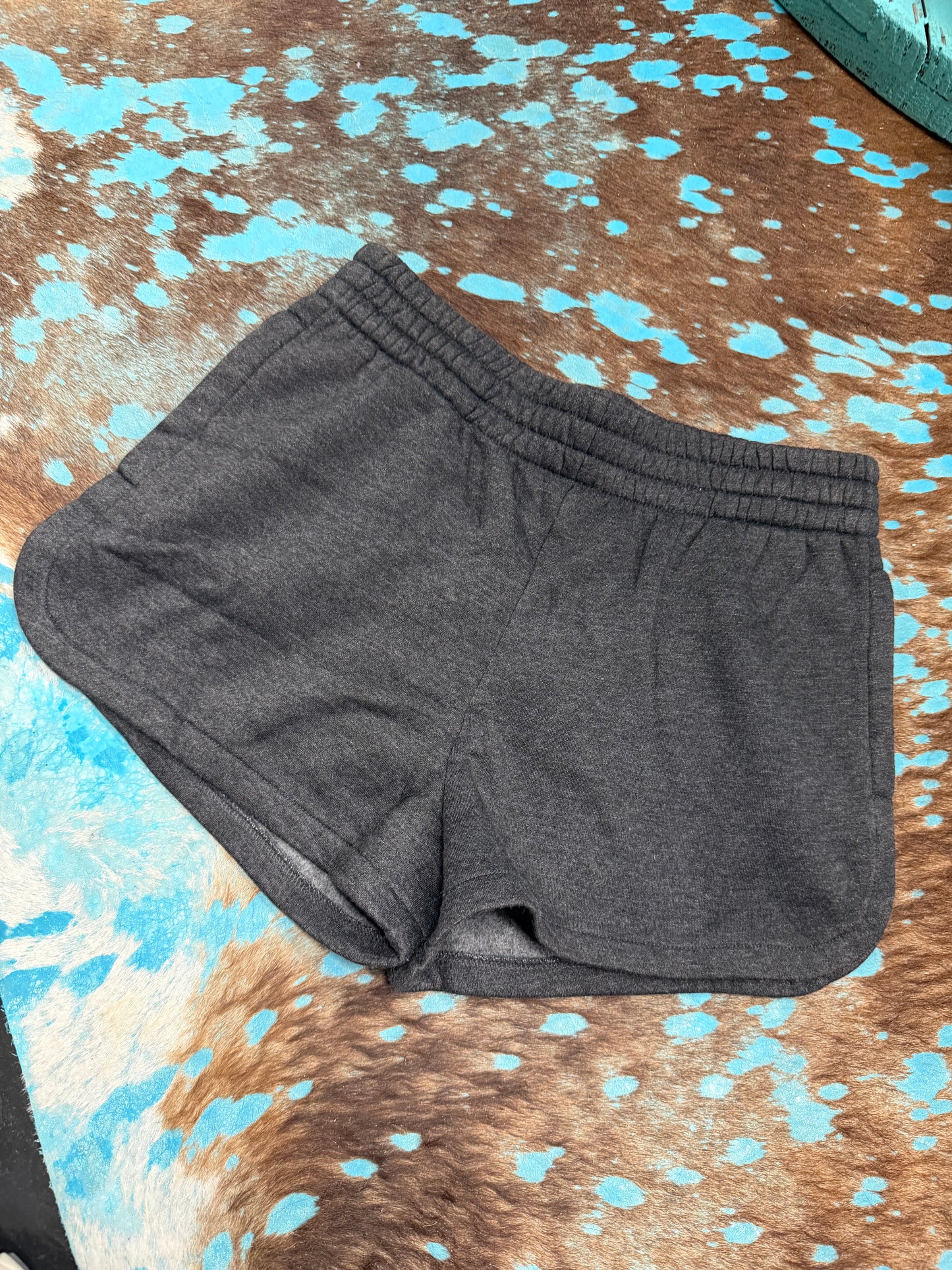 Terry Black Acid-Wash Lounge Shorts