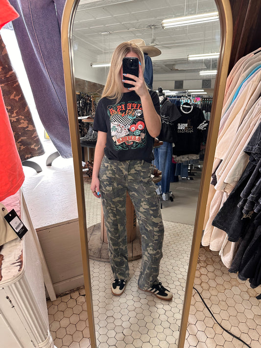 HIDDEN High Rise Camo Straight Jeans