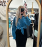 Suede Western Front Tie Blouse