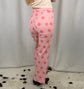 Pink Polka Dot High Rise Denim Straight Jeans