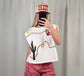 "Sydney" Embroidered White Muscle Crop
