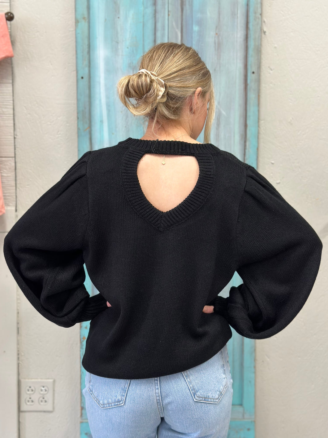Black keyhole sweater