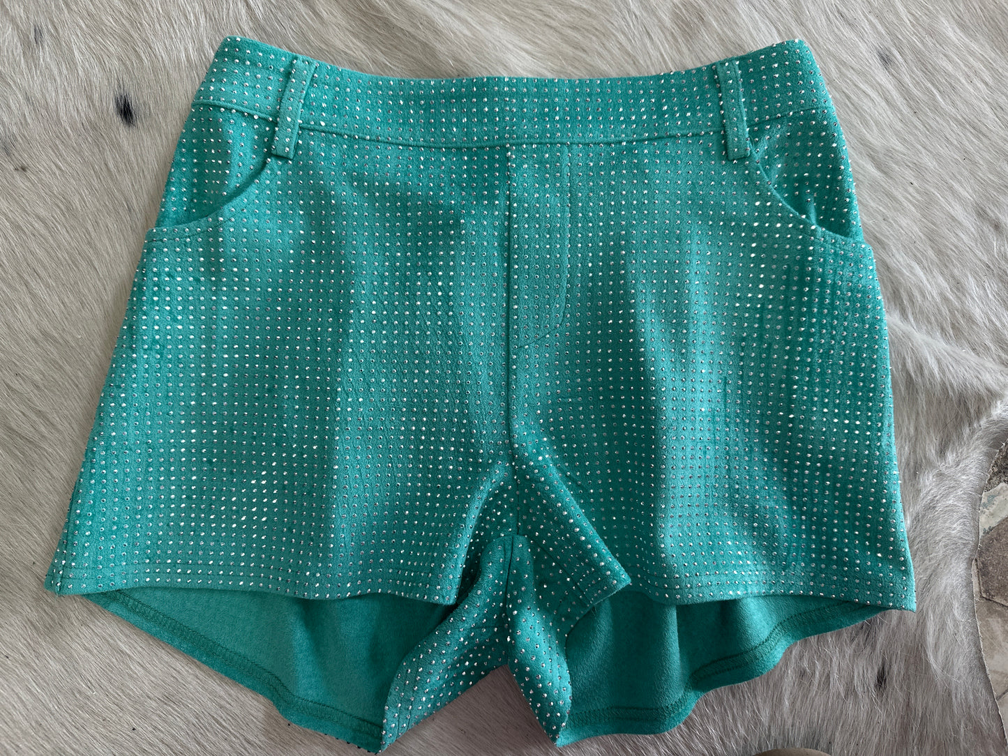 Jitterbug Rhinestone Suede Shorts