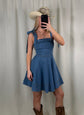 Denim Studded Tie Dress