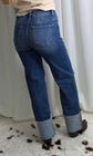 Risen High Rise Dark Wash Cowboy Cuff Jeans