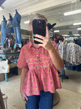 Load image into Gallery viewer, Loopty Lou Giddy Gingham Blouse
