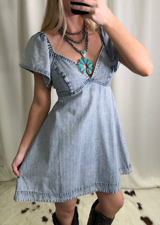Jane Striped Denim Dress