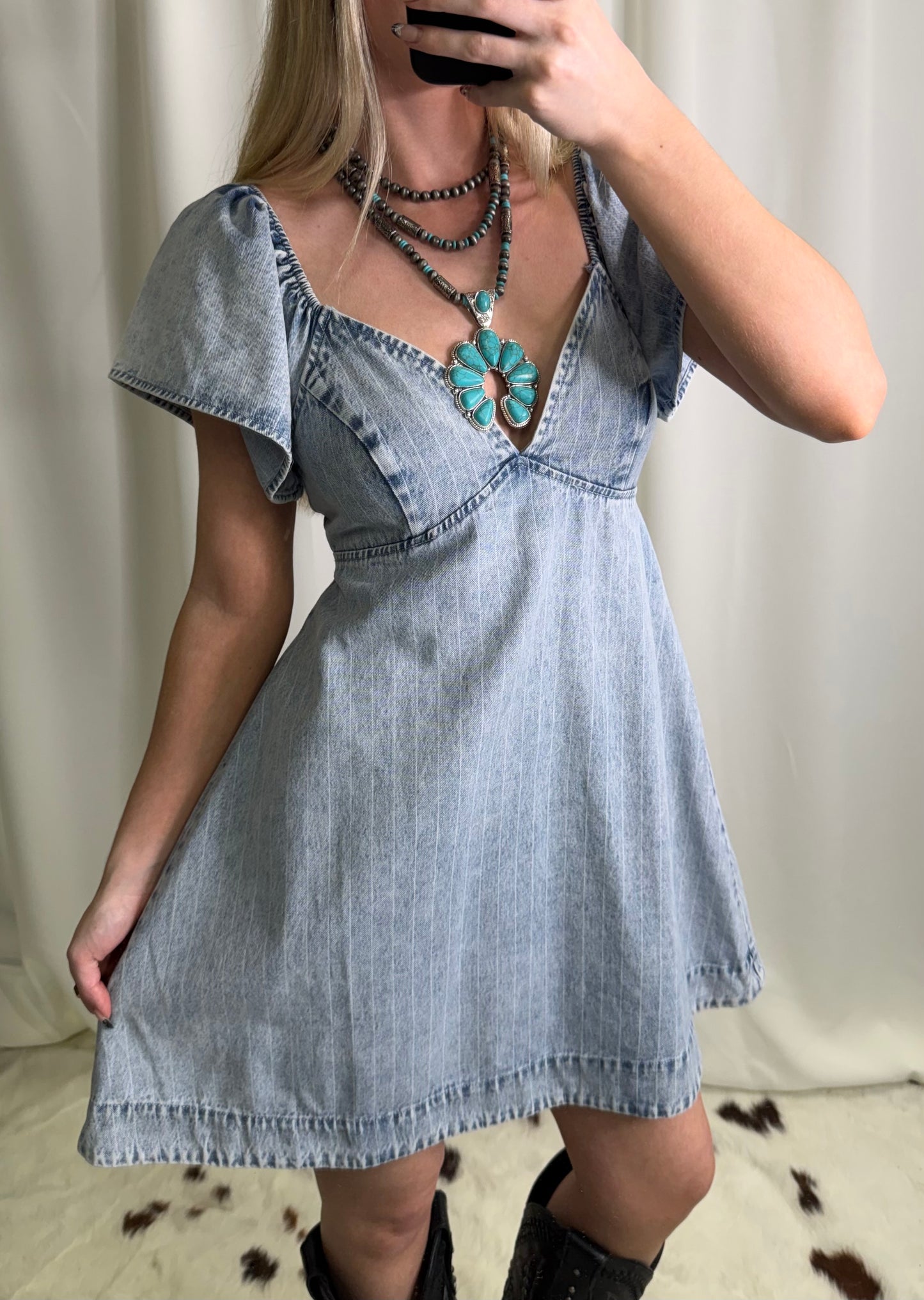 Jane Striped Denim Dress