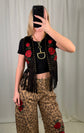 Roses N Rum Black Suede Studded Vest