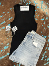 Load image into Gallery viewer, Black Ribbed Tank Top
