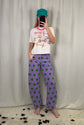 Purple & Green Polka Dot High-Rise Barrel Jeans