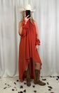 Rae High-Low Halter Maxi Dress
