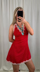 Cherrie Polka Dot Halter Mini Dress