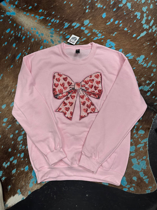 Sequin “Bow of Hearts” Sweatshirt