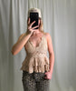 Cami Lace Ruffle Taupe Tank Top