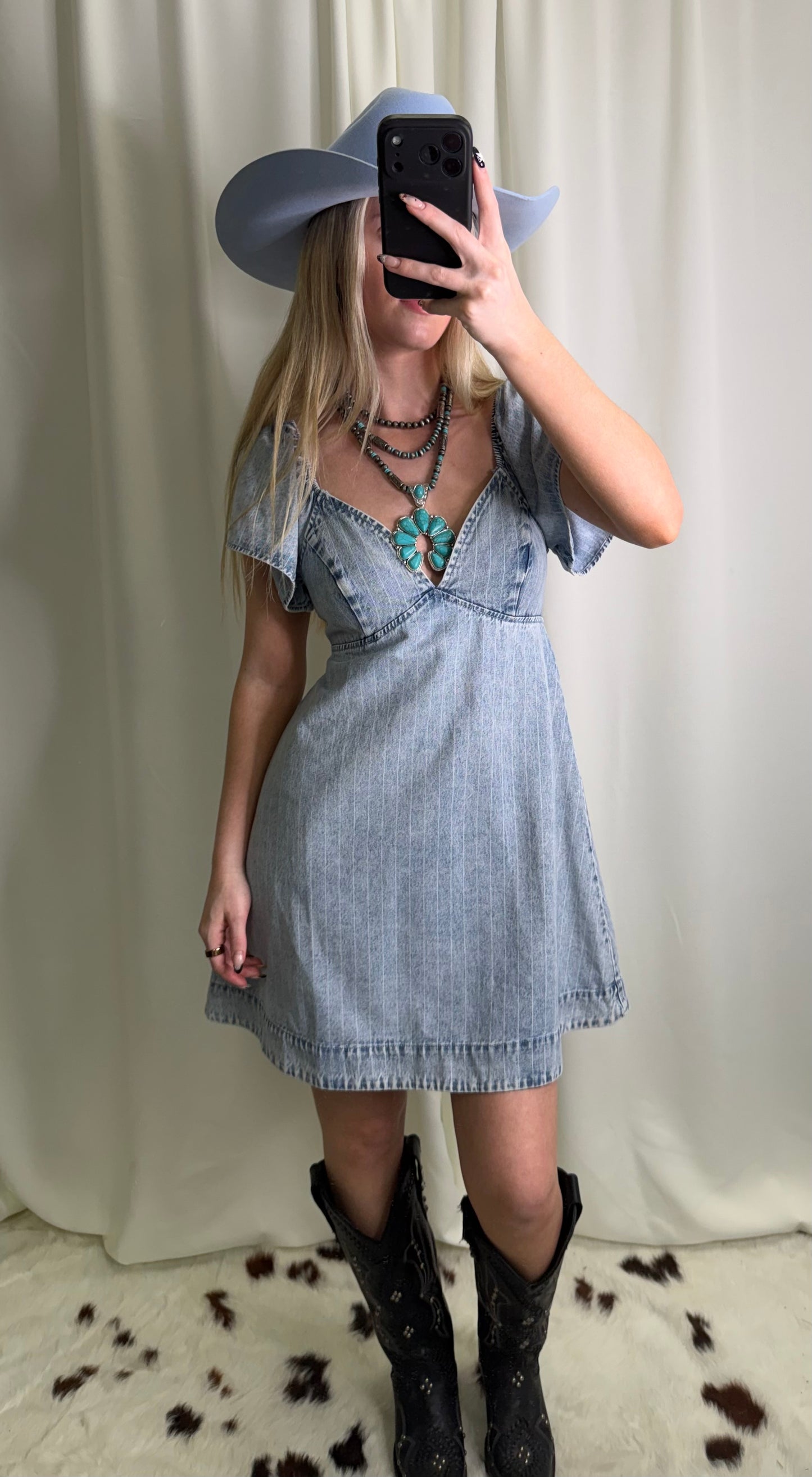 Jane Striped Denim Dress