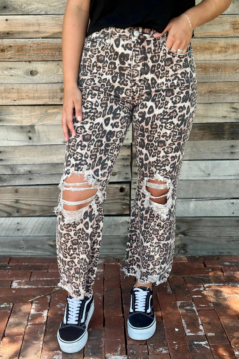 Hear Me Roar Leopard Ankle Jeans