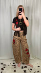 "Rosie" Rose Leopard Barrel Jeans