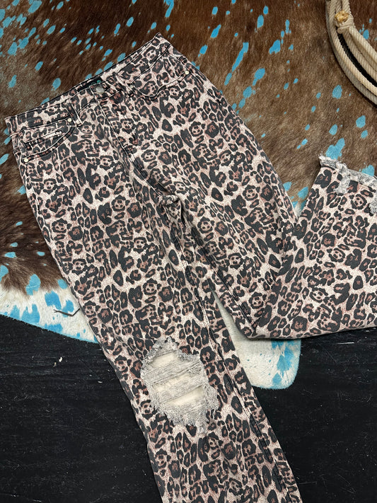 Hear Me Roar Leopard Ankle Jeans