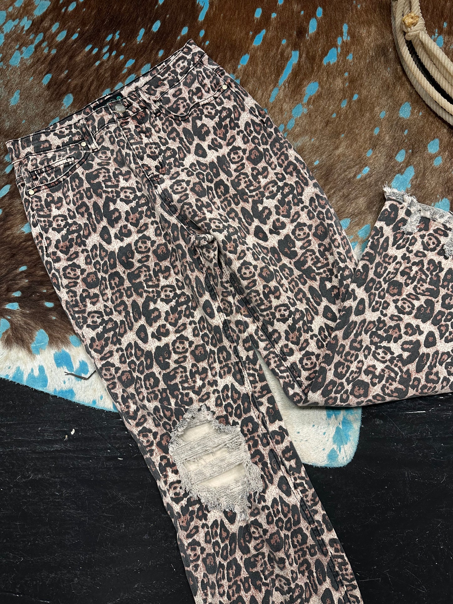 Hear Me Roar Leopard Ankle Jeans