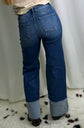Risen High Rise Dark Wash Cowboy Cuff Jeans