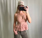 Cami Lace Ruffle Rose Tank Top