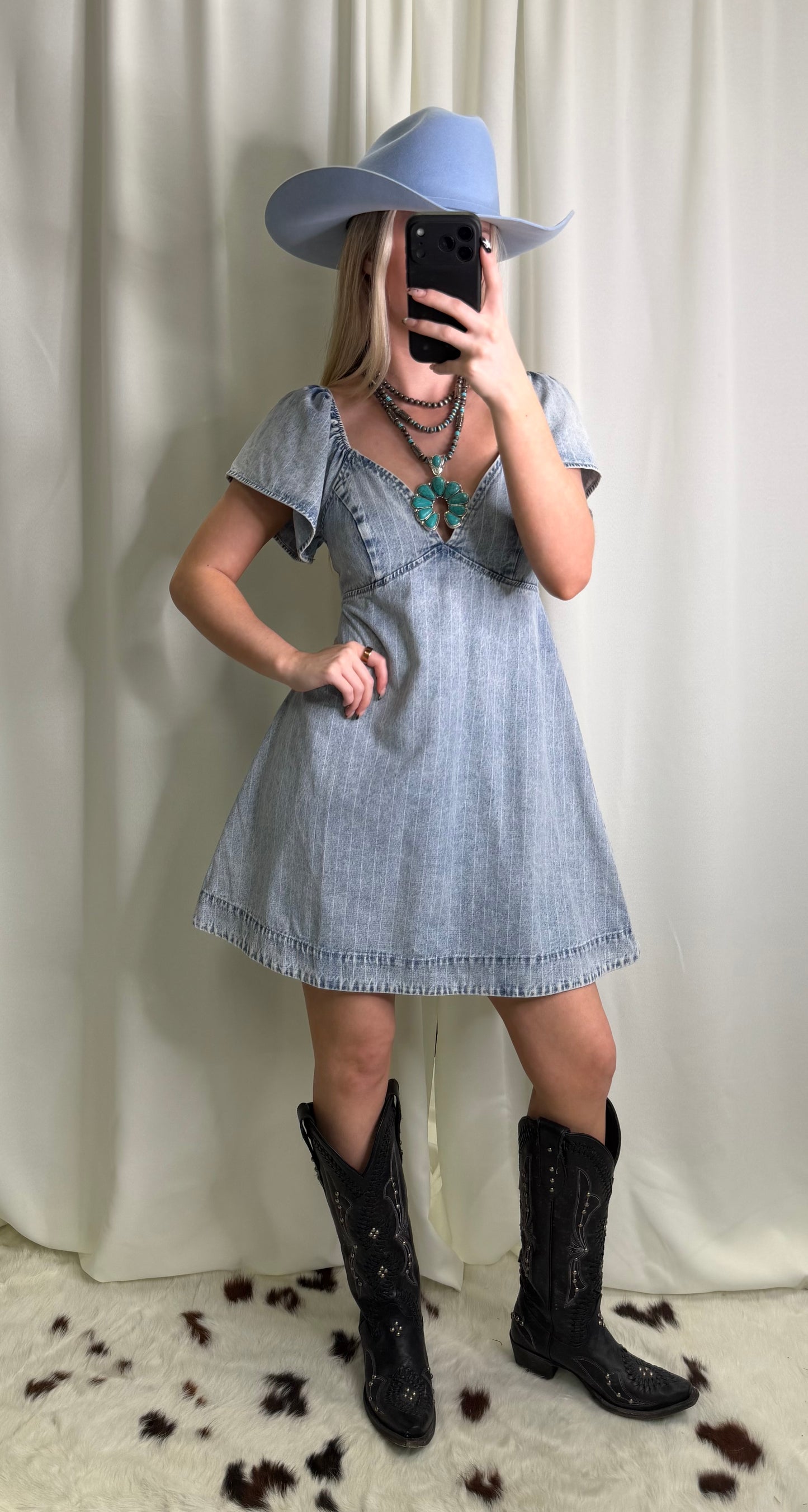 Jane Striped Denim Dress
