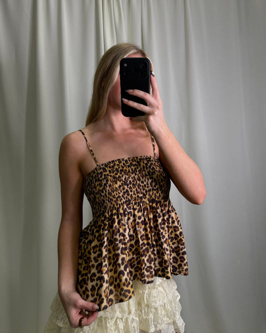 Regan Leopard Smocked Tank