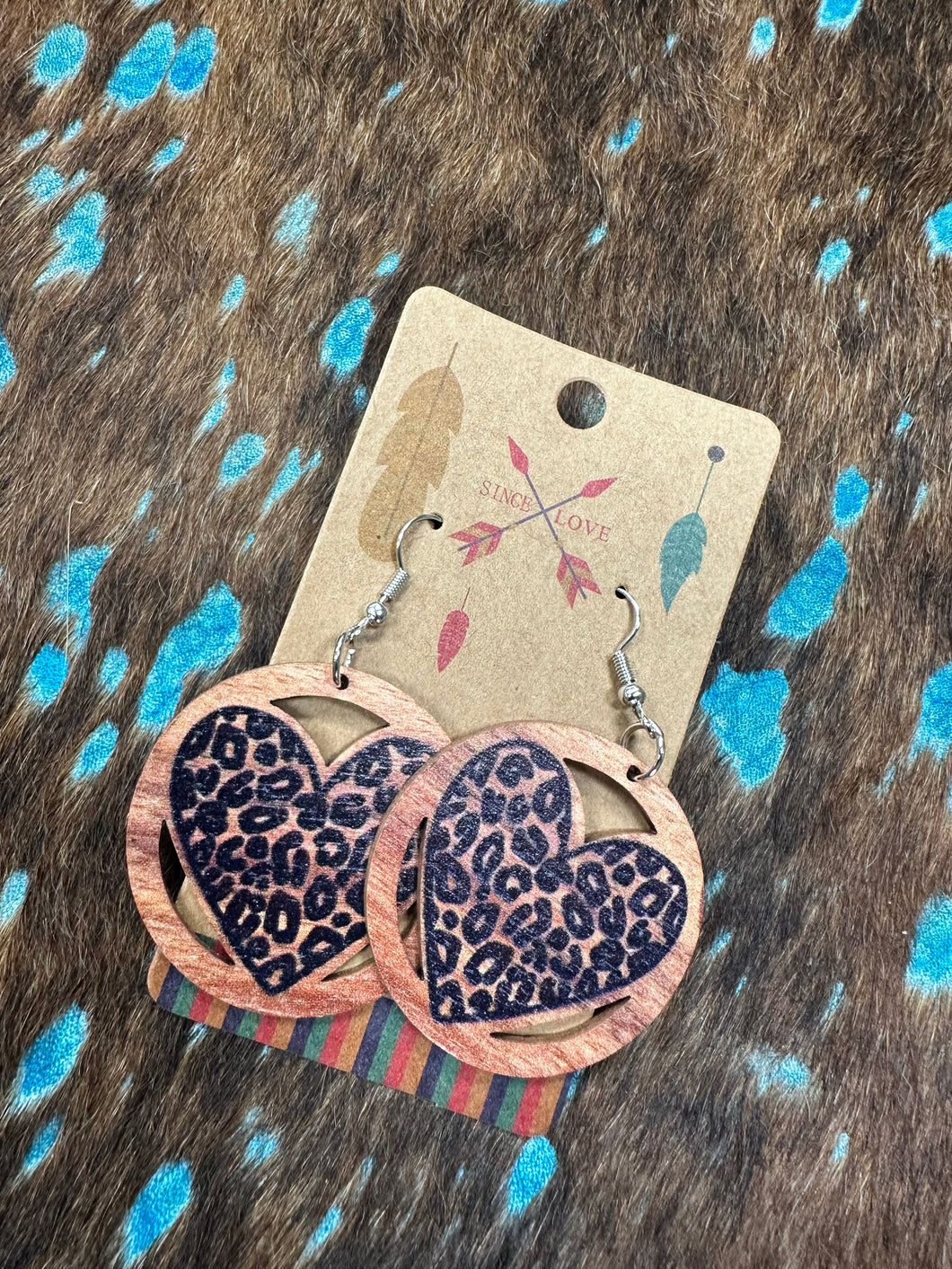 Heart Cheetah Earrings