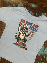 Load image into Gallery viewer, Red White &amp; Feral Toddler Tee
