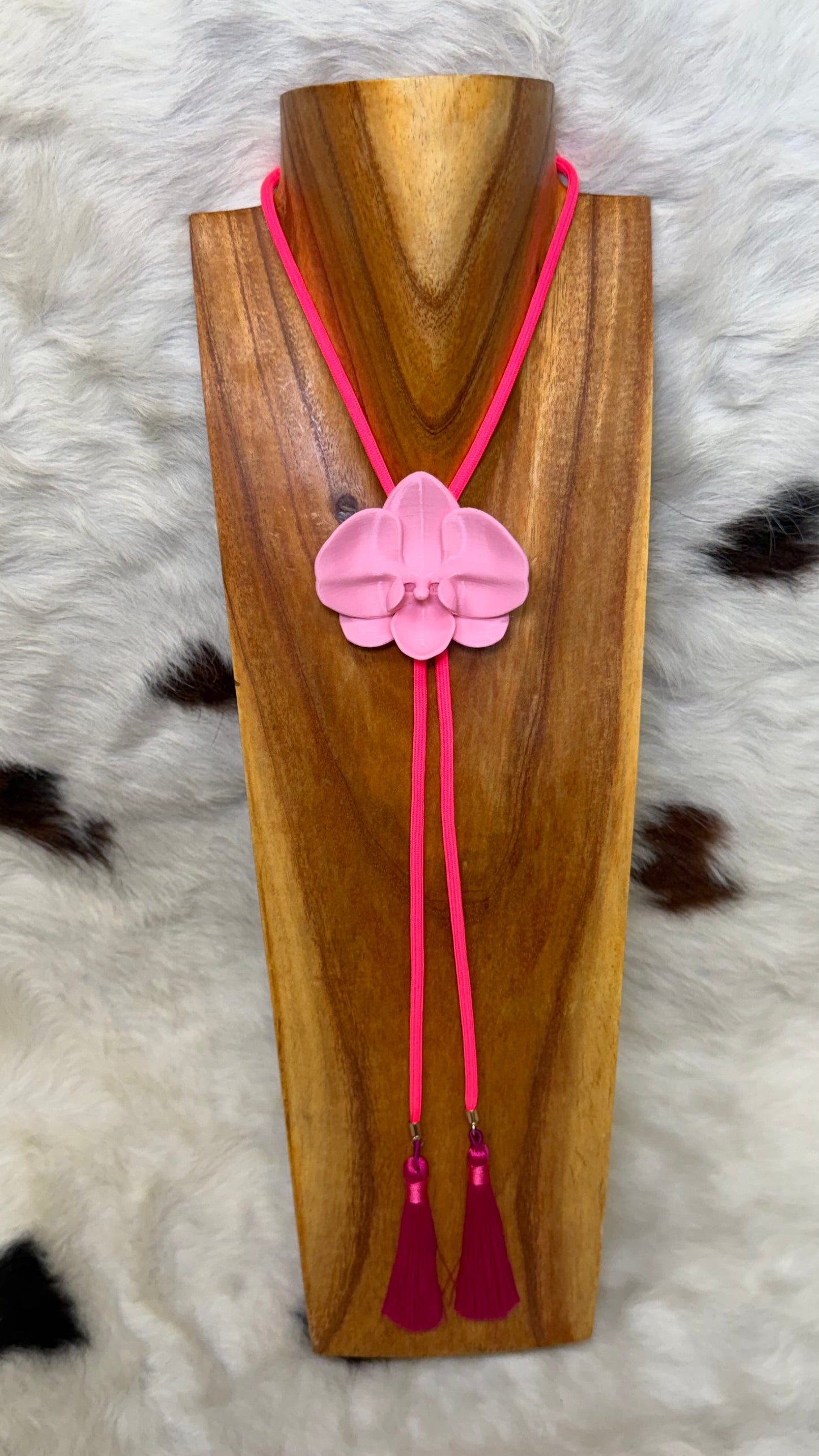 Pink Flower Adjustable Bolo