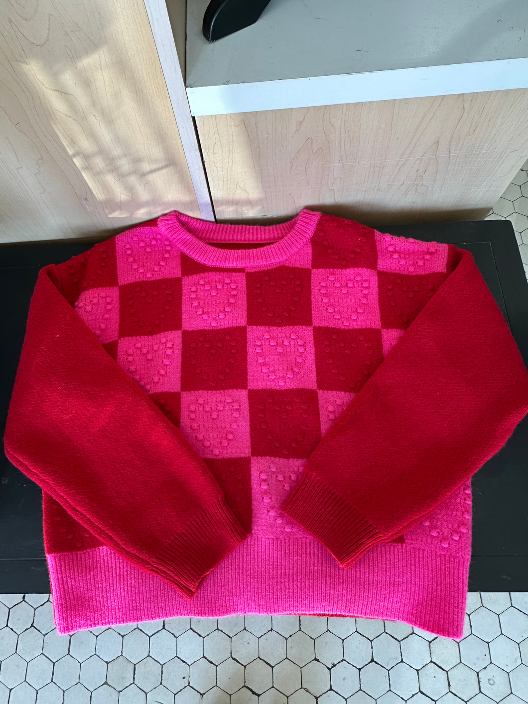 Pink and Red Hearts Sweater