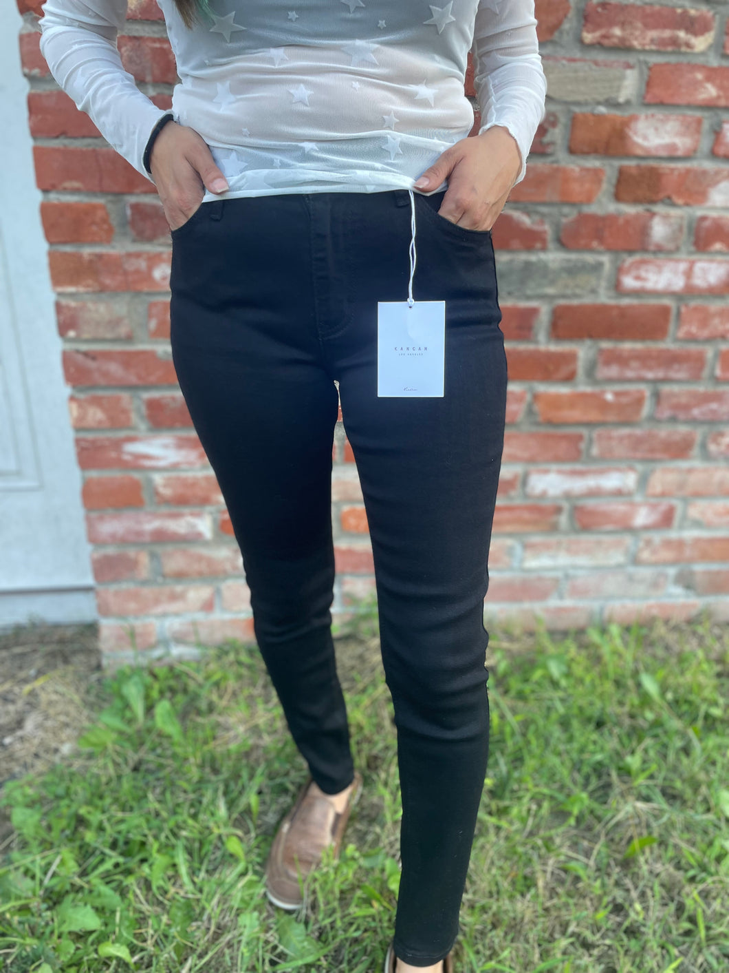Kancan Black High-Waist Skinny Jeans