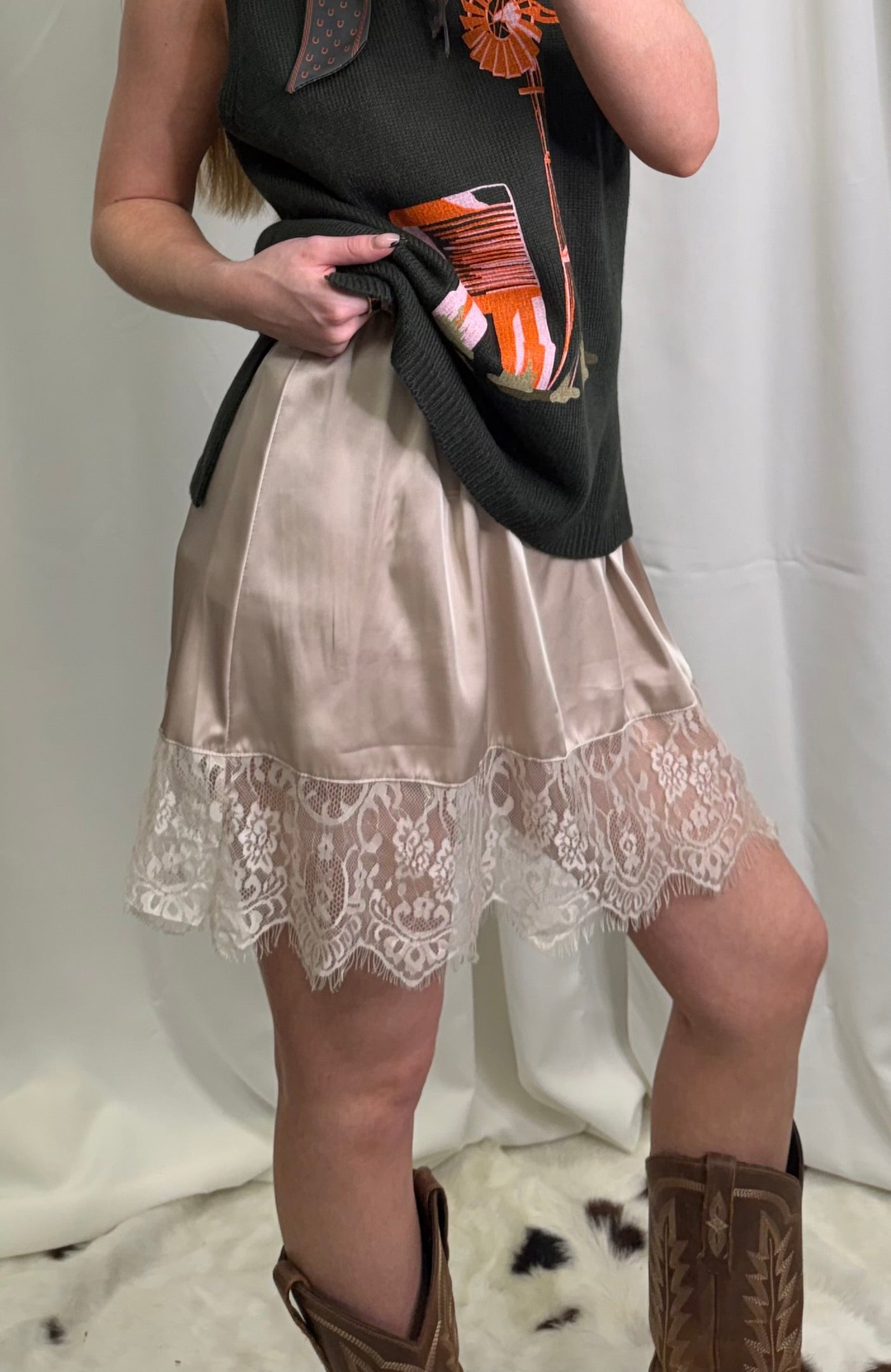 My Lace Extendy Tan Skirt