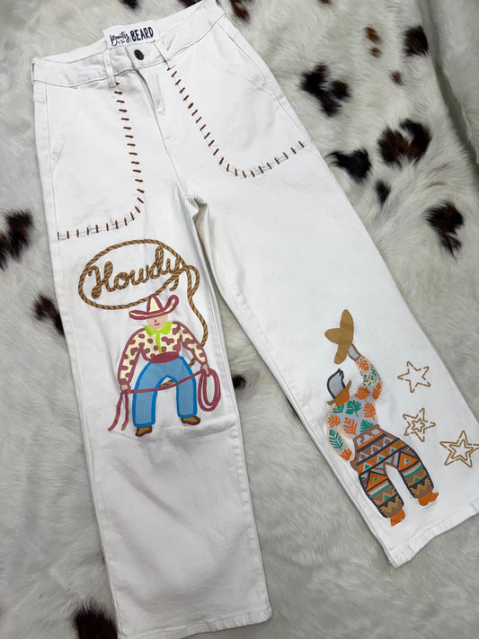Howdy Honey White High-Rise Denim Jeans