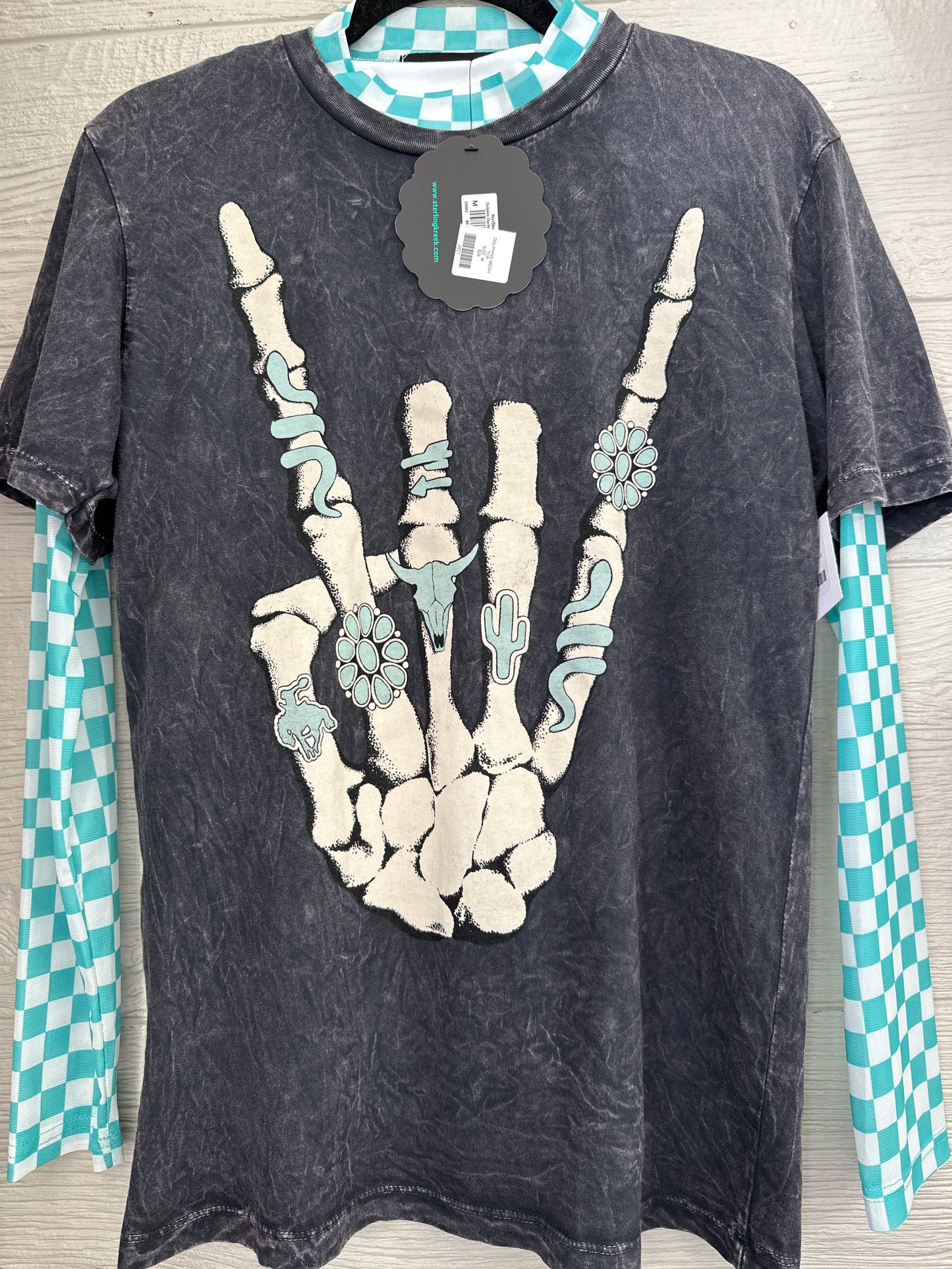 Turquoise Skeleton Tee