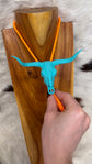 Teal Longhorn Adjustable Bolo