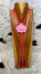 Pink Flower Adjustable Bolo