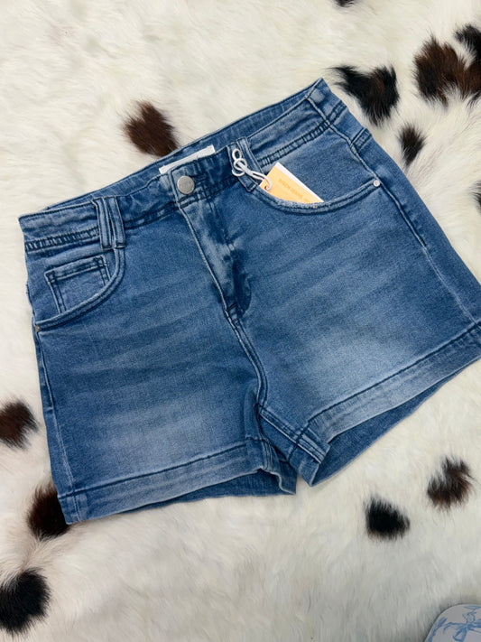 Risen Mid-Rise Relaxed Denim Shorts