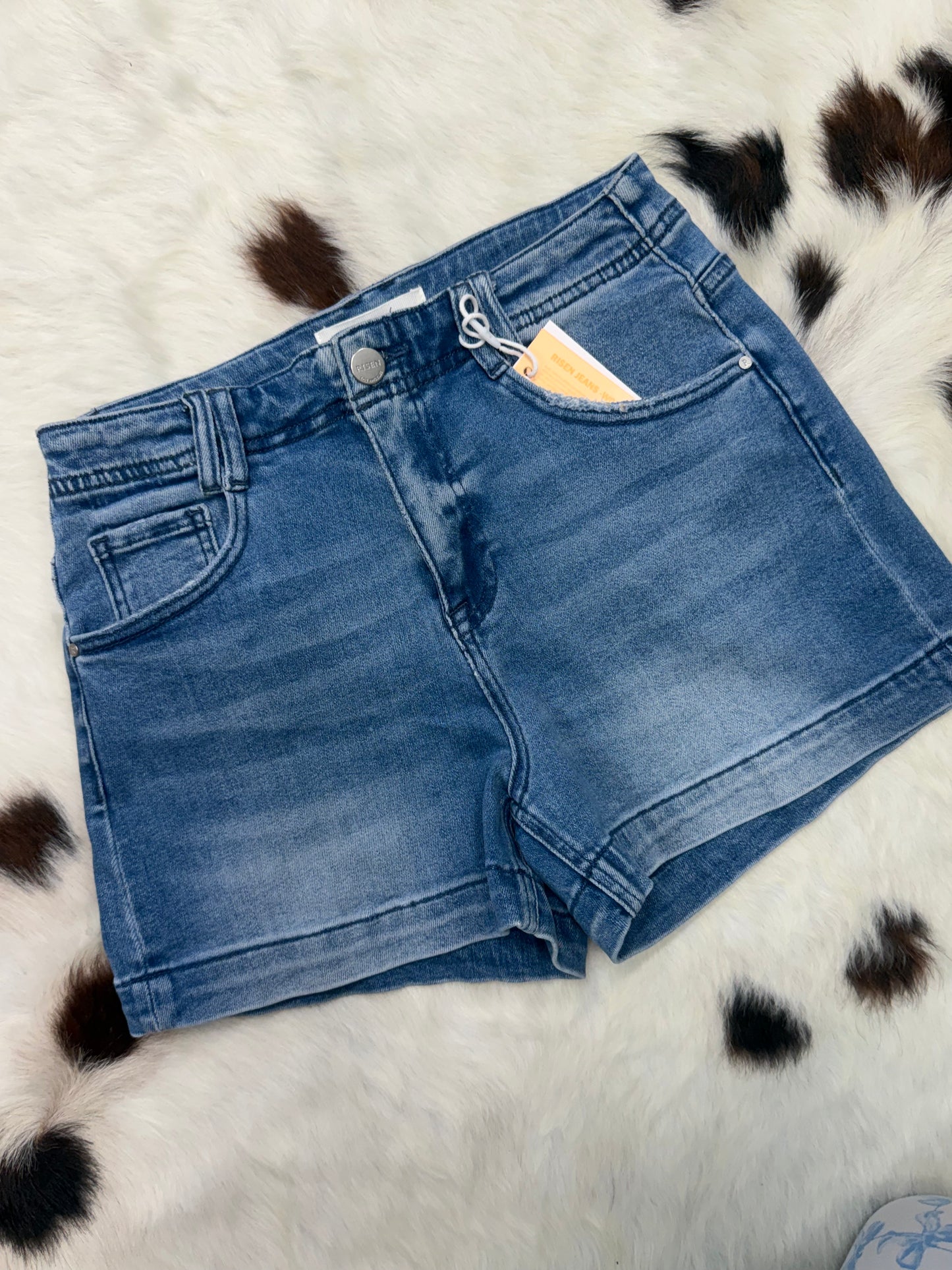 Risen Mid-Rise Relaxed Denim Shorts
