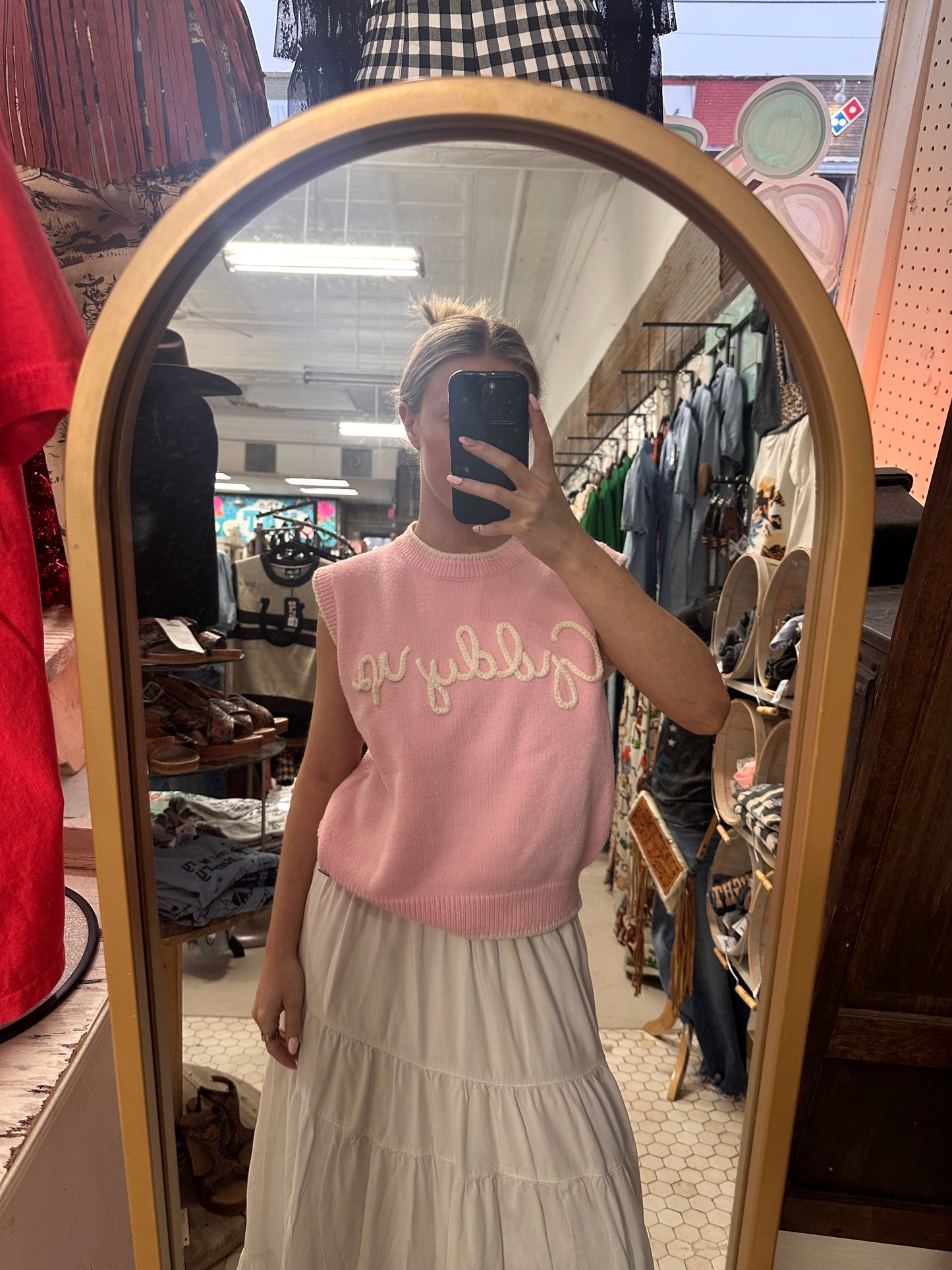 Pink Giddy Up Sweater Vest