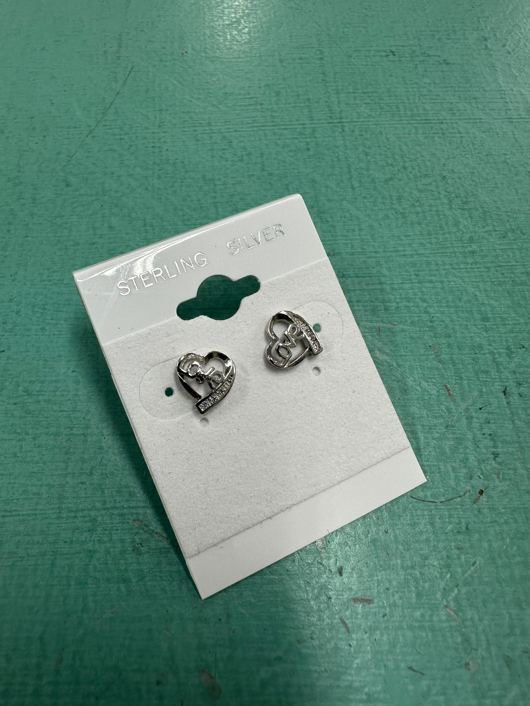 Sterling Silver Love Earrings