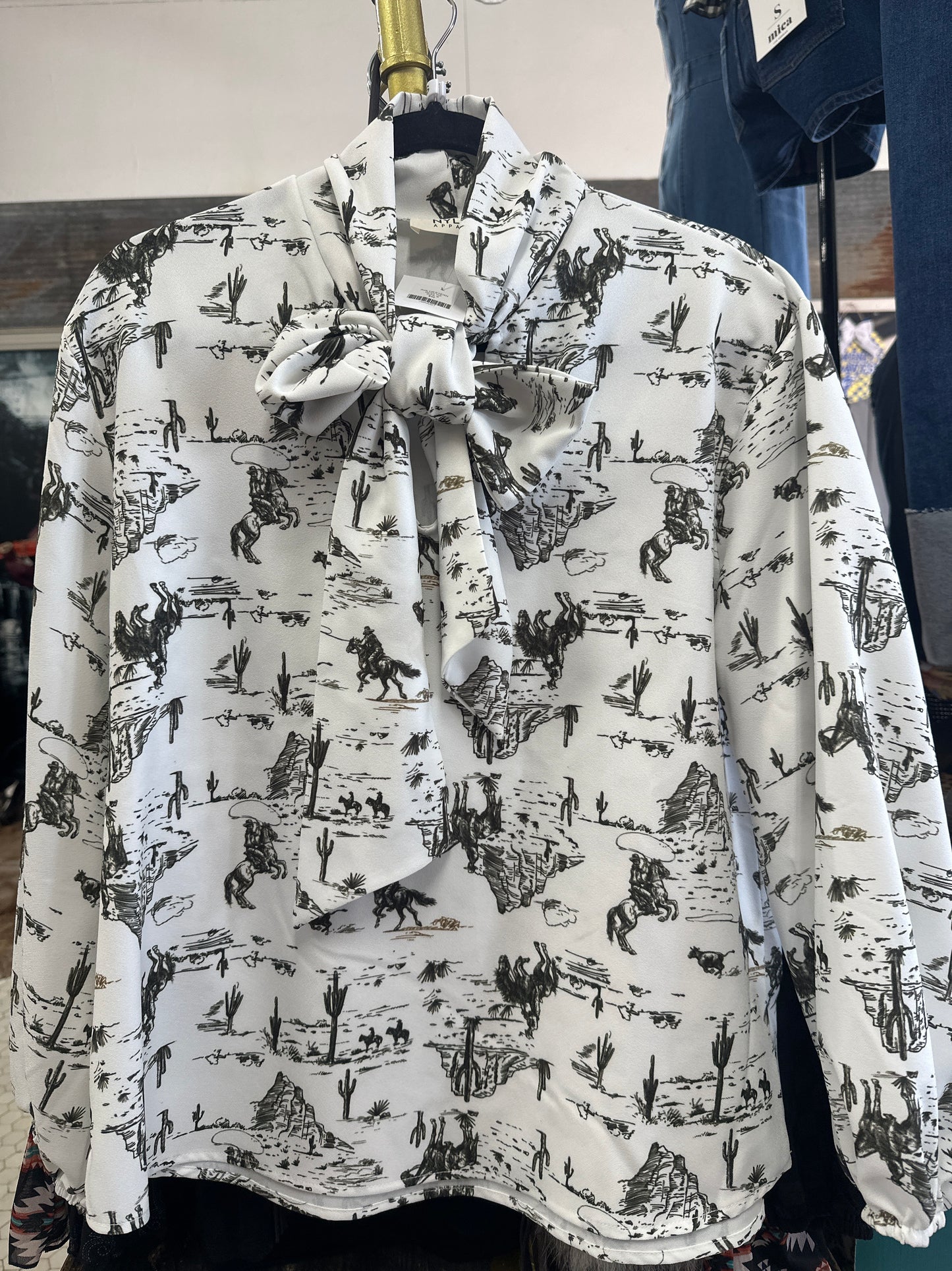 Western Sheriff Tie Blouse